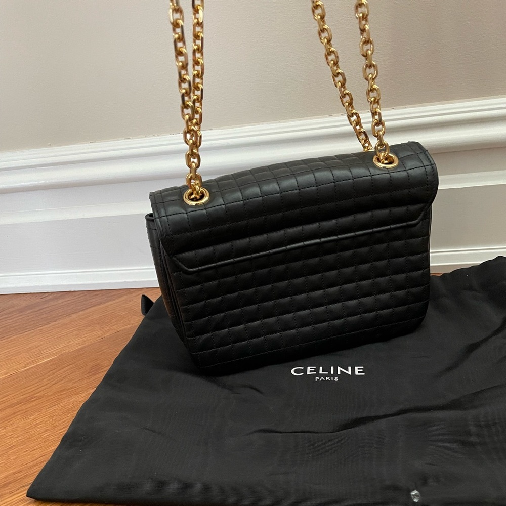 CELINE Calfskin Quilted Medium C Bag Black - Picture 6 of 16